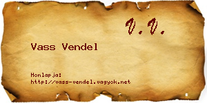 Vass Vendel névjegykártya